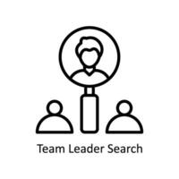 Team Leader Search vector   outline  Icon Design illustration. Business And Management Symbol on White background EPS 10 File