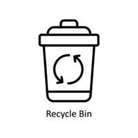 Recycle Bin vector   outline  Icon Design illustration. Business And Management Symbol on White background EPS 10 File