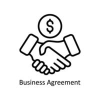 Business Agreement vector   outline  Icon Design illustration. Business And Management Symbol on White background EPS 10 File