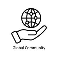 Global Community vector   outline  Icon Design illustration. Business And Management Symbol on White background EPS 10 File