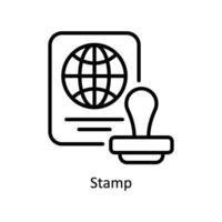 Stamp vector   outline  Icon Design illustration. Business And Management Symbol on White background EPS 10 File