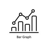 Bar Graph vector   outline  Icon Design illustration. Business And Management Symbol on White background EPS 10 File