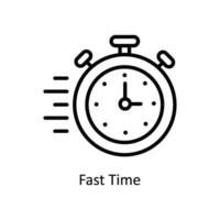 Fast Time vector   outline  Icon Design illustration. Business And Management Symbol on White background EPS 10 File