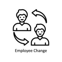 Employee Change vector   outline  Icon Design illustration. Business And Management Symbol on White background EPS 10 File