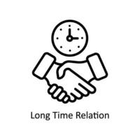 Long time Relation vector  outline Icon  Design illustration. Business And Management Symbol on White background EPS 10 File