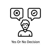 yes or no decision vector  outline Icon  Design illustration. Business And Management Symbol on White background EPS 10 File