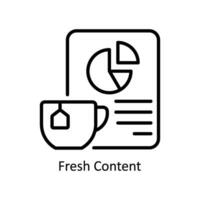 Fresh Content vector  outline Icon  Design illustration. Business And Management Symbol on White background EPS 10 File