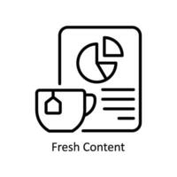 Fresh Content vector  outline Icon  Design illustration. Business And Management Symbol on White background EPS 10 File