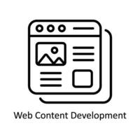 web contenido desarrollo vector contorno icono diseño ilustración. negocio y administración símbolo en blanco antecedentes eps 10 archivo