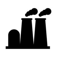 Factory building silhouette illustration on isolated background vector