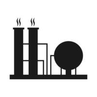 Factory building silhouette illustration on isolated background vector