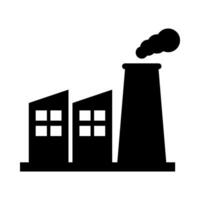 Factory building silhouette illustration on isolated background vector