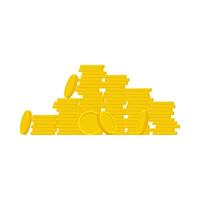 Flat illustration of pile of money coins on isolated background vector