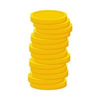 Flat illustration of pile of money coins on isolated background vector