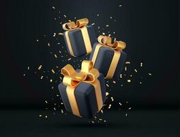 3d white gift boxes vector