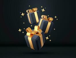 3d white gift boxes vector