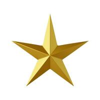 3d oro estrella icono vector