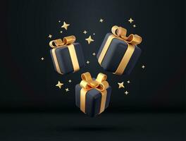 3d white gift boxes vector