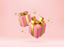 3d white gift boxes vector