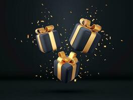 3d white gift boxes vector