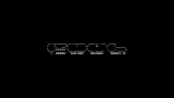 cool ASCII Animation Schleife auf schwarz Hintergrund. ASCII Code Kunst Symbole Schreibmaschine im und aus bewirken mit geloopt Bewegung. video