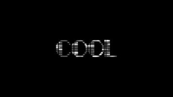 Cool ascii animation on black background. Ascii art code symbols with shining and glittering sparkles effect backdrop. Attractive attention promo. video