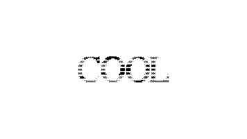 koel ascii animatie lus Aan wit achtergrond. ascii code kunst symbolen schrijfmachine in en uit effect met lusvormige beweging. video