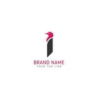 Modern and Minimal layered letter I logo, simple initial I monogram logo vector template