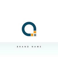 Simple Initial Letter Q Logo isolated on Double Background. Usable for Business and Branding Logos. Flat Vector Logo Design Template Element.