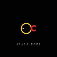 ac or oc logo design vector in silver gradient 3d design