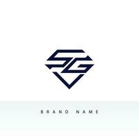 Initial SG logo and business card vector