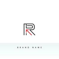 Letter R logo design vector illustration. Simple and elegant R initial logo for clothing or sport brand. Letter R outline logo template for a business or company. Minimal R icon symbol.