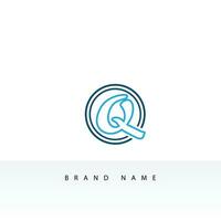 Simple Initial Letter Q Logo isolated on Double Background. Usable for Business and Branding Logos. Flat Vector Logo Design Template Element.