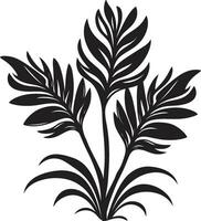 Tropical Jungle Bloom Vector Design Exotic Island Petal Black Icon