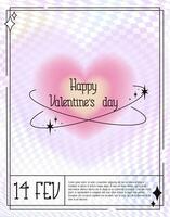 Modern design templates for Valentine's Day. flowing gradient posters with linear shapes. trendy minimalist 2000 aesthetic with linear arched frame typography. blurred pastel pale background vector