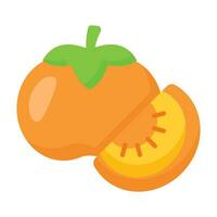 caqui Fruta icono en moderno diseño estilo, Listo a utilizar vector