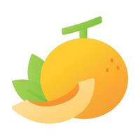 An amazing icon of melon in modern and trendy design style, ready to use vector