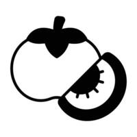 Persimmon fruit icon in modern design style, ready to use vector