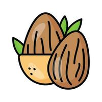 hermosamente diseñado icono de almendra en moderno estilo, comestible seco Fruta vector