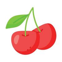 An amazing icon of wild cherries in modern design style, pair of cherries vector