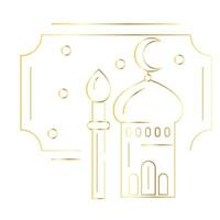 ramadan kareem golden line illustration vector