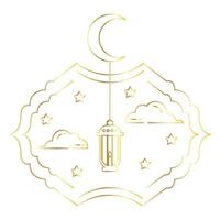 ramadan kareem golden line illustration vector