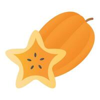 Carambole fruit vector design, known as star fruit, organic food, healthy nutrition, vegetarian product