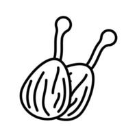 hermosamente diseñado icono de alcaparras, vegetariano comida vector