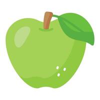 A customizable icon of green apple, ready to use vector