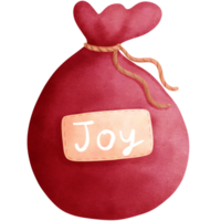 Aquarell Jahrgang rot Weihnachten Sack Illustration.Aquarell Illustration. png