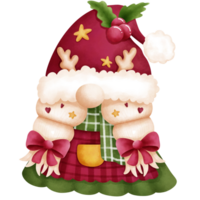 Adorable watercolor christmas gnome with colorful clothes illustration.Christmas gnome decoration. png