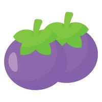 un increíble icono de mangostán Fruta en moderno diseño estilo vector