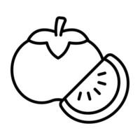 Persimmon fruit icon in modern design style, ready to use vector