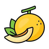 An amazing icon of melon in modern and trendy design style, ready to use vector